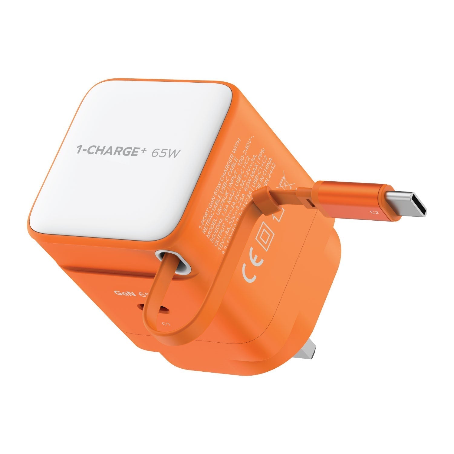 Momax 1-Charge+ 1-Port GaN Charger With Built-In USB-C Cable 65W Momax 1-Charge+ 1-Port GaN Charger With Built-In USB-C Cable 65W